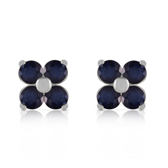 Galaxy Gold Products Jewelry - SOLID GOLD STUD EARRINGS WITH NATURAL SAPPHIRES